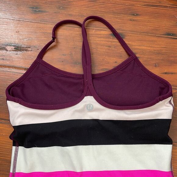 Lululemon Power Y  striped racerback shelf bra athletic tank - Picture 5 of 8